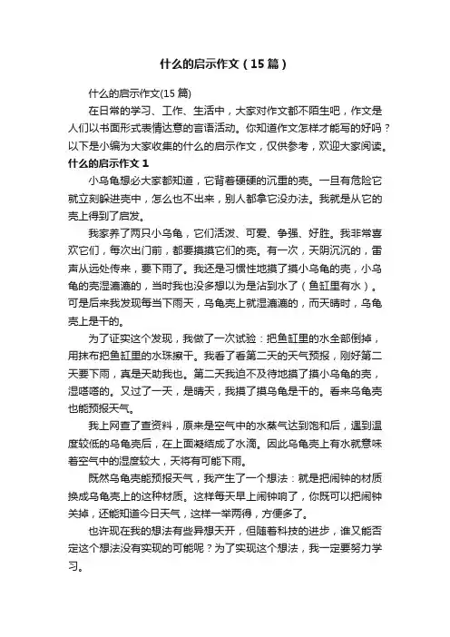 什么的启示作文（15篇）