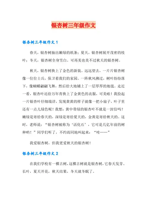 银杏树三年级作文