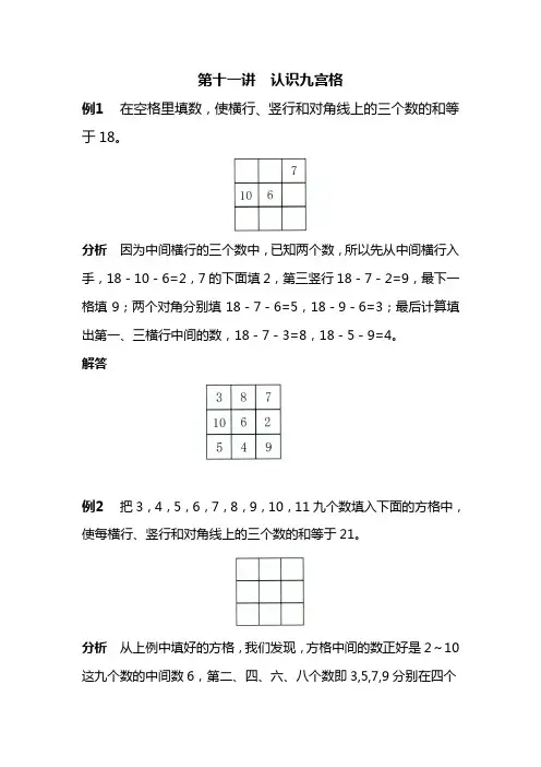 第十一讲 认识九宫格