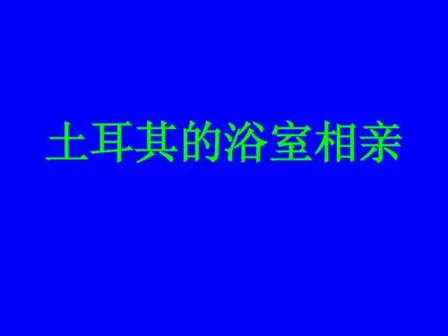 土耳其的浴室相亲