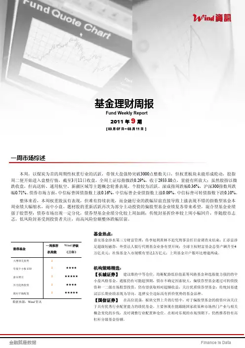 【Wind资讯】基金理财周报(201
