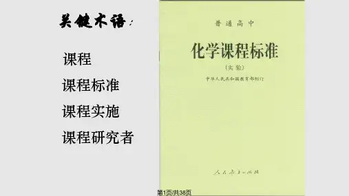 高中化学课程改革与标准解析PPT课件