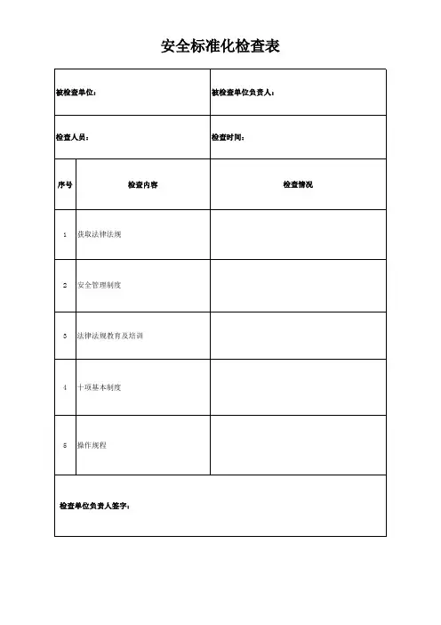 法律法规检查表