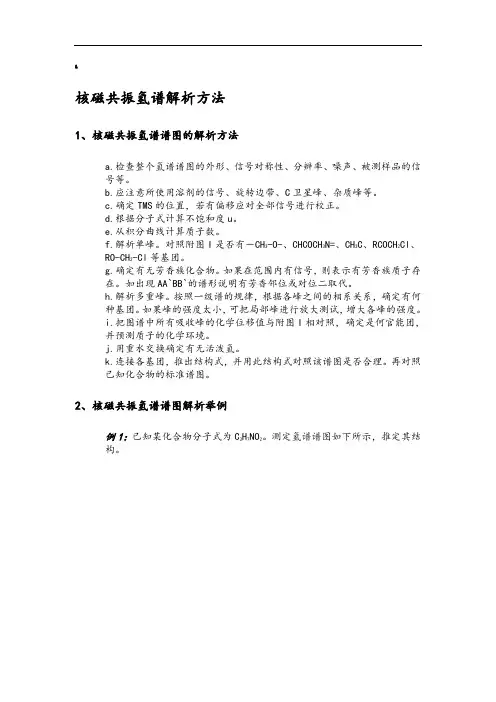 核磁共振氢谱解析方法