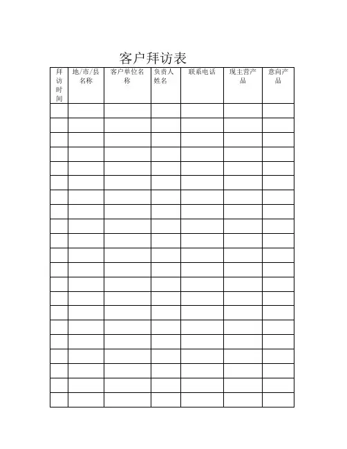 客户拜访表