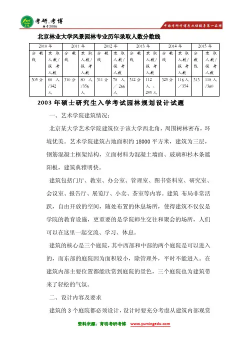 2016年北京林业大学风景园林专业专硕考研分数线历年考研历年真题考研专业课考研大纲考研考研读书笔记4