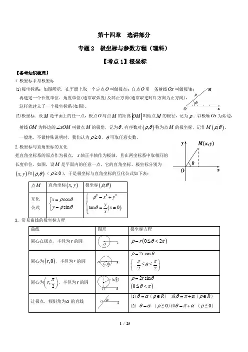专题14.2 极坐标与参数方程(解析版)