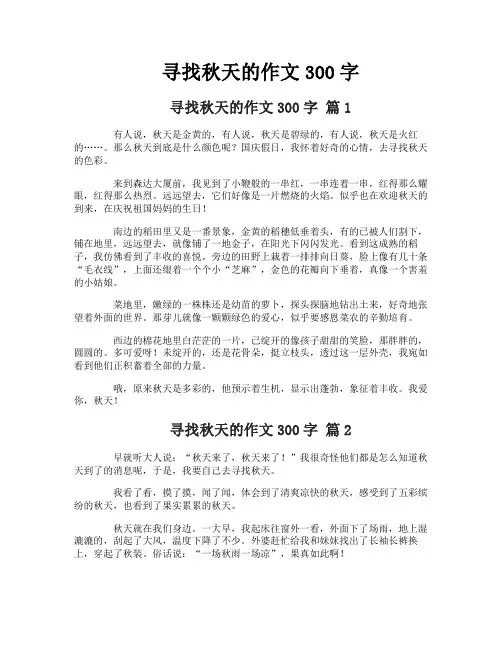 寻找秋天的作文300字