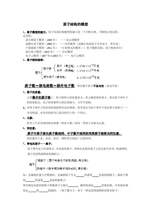 原子结构的模型