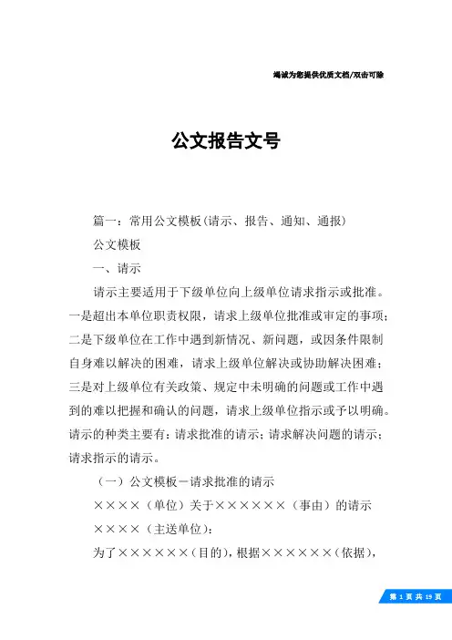 公文报告文号