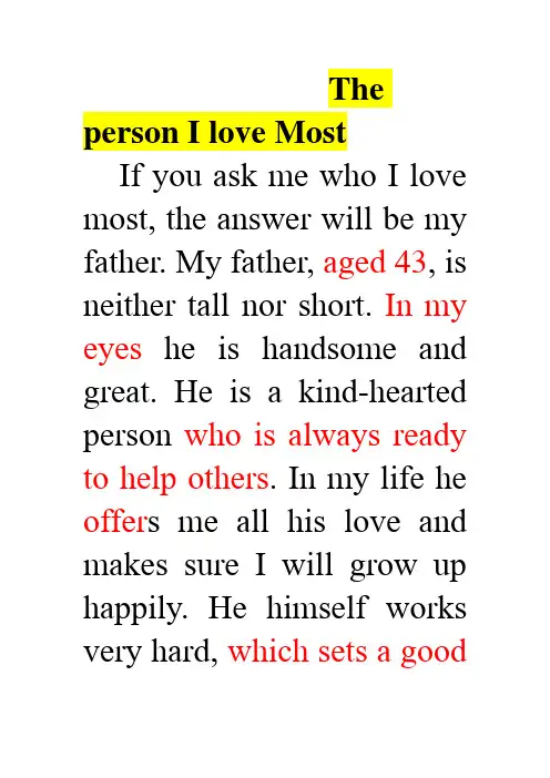 The person I love Most