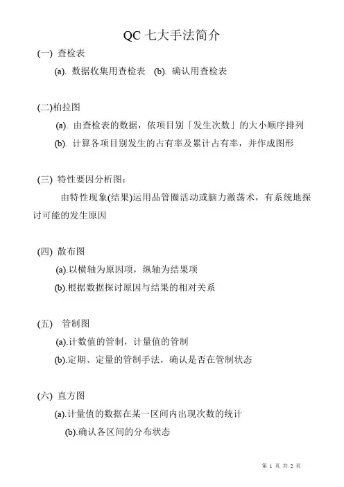 QC七大手法简介