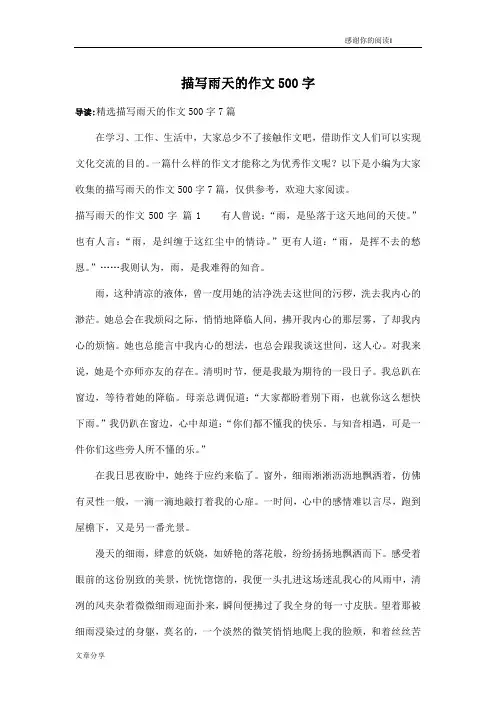 描写雨天的作文500字_23