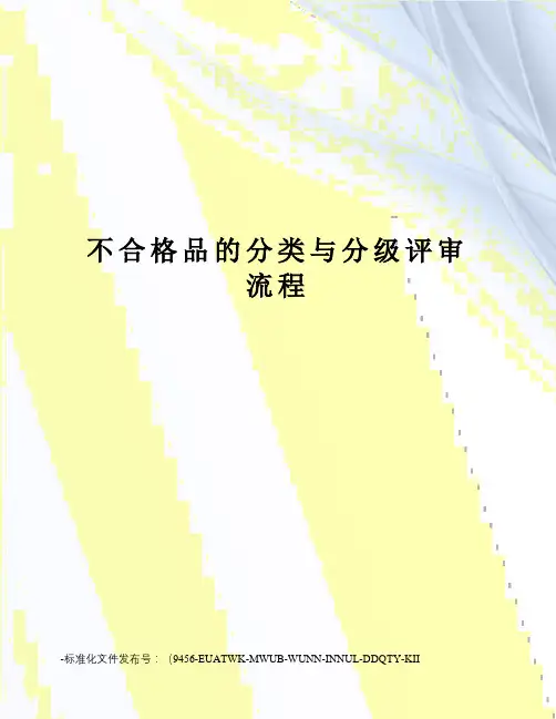 不合格品的分类与分级评审流程