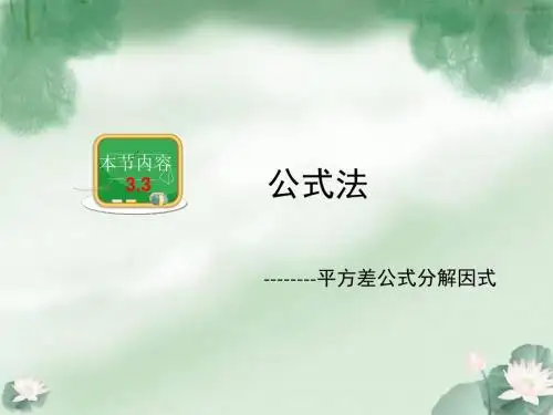 3.3 公式法(平方差)