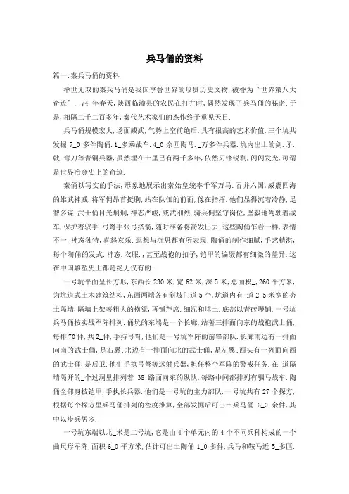 兵马俑的资料