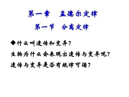 1基因的分离规律