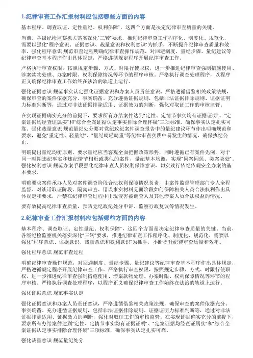 纪律审查报告范文