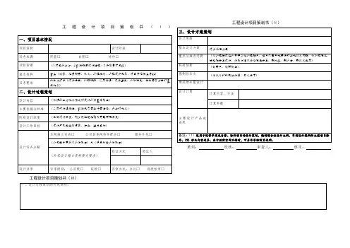 工程设计项目策划书 2