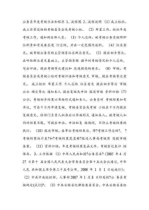公务员年度考核方法和程序