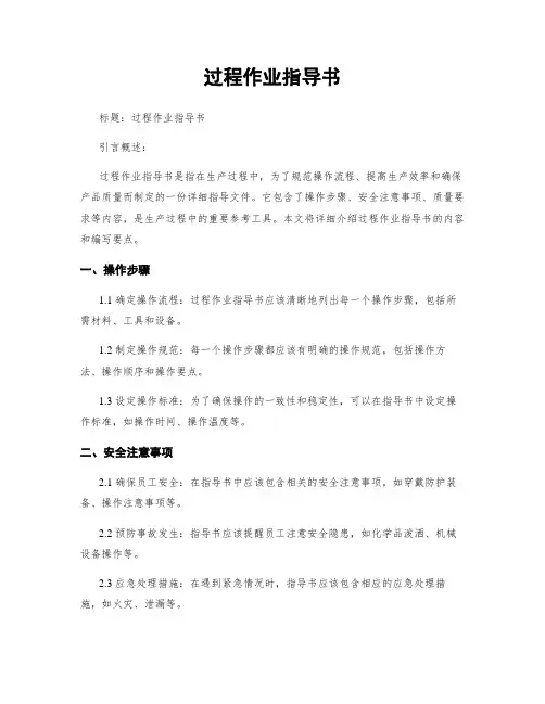 过程作业指导书