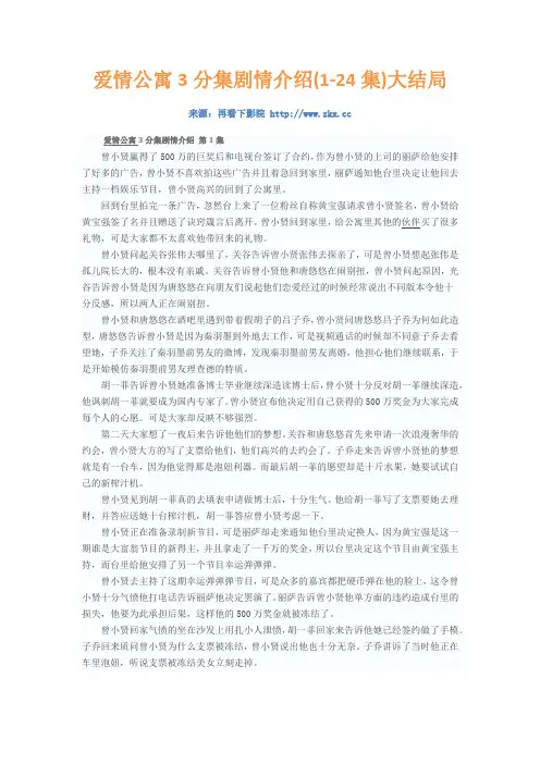 爱情公寓3剧情介绍大结局