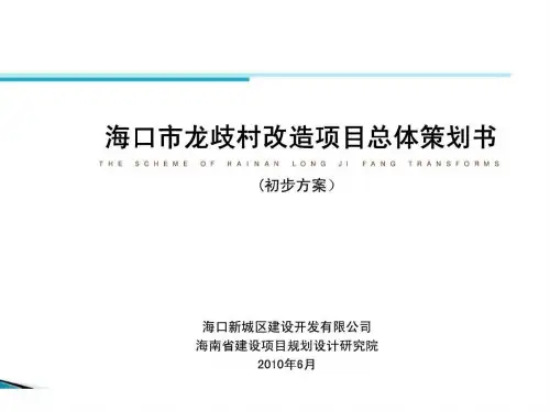 g海南海口龙歧村旧城改造项目前期总体策划书.ppt