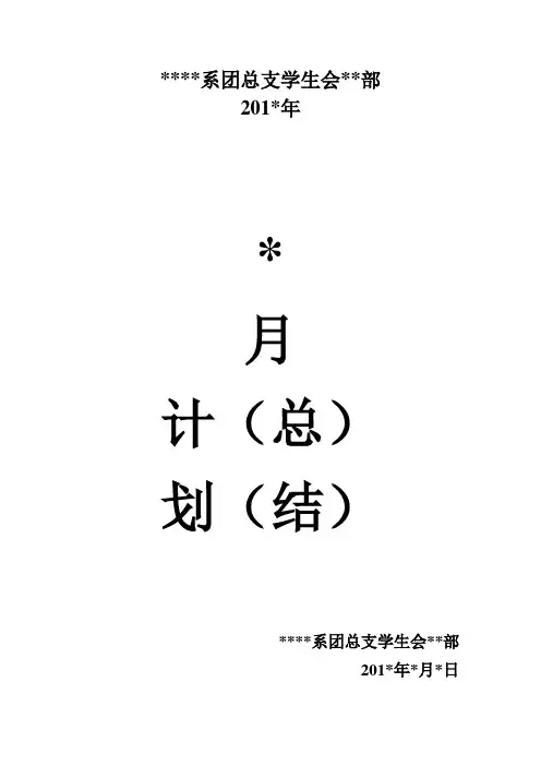 系团总支学生会计划总结模板