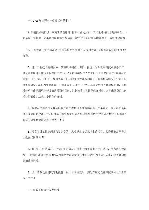 工程审计收费标准是多少