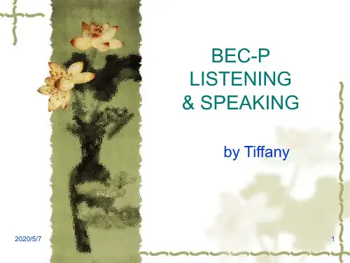 BEC-P LISTENING & SPEAKING