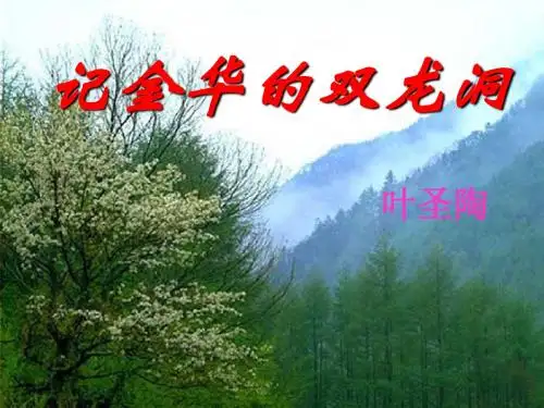 记金华的双龙洞