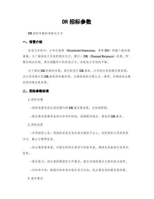 DR招标参数 3