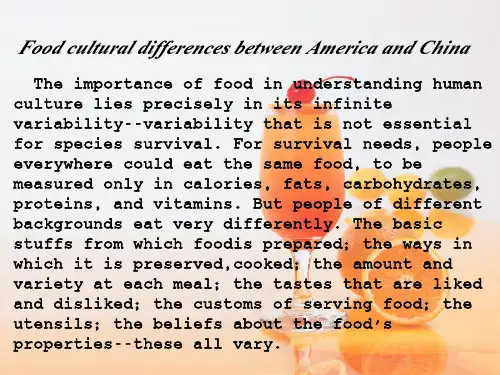 Chinese food and American food