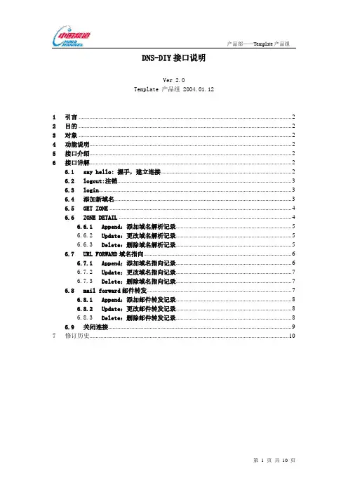 DNS-DIY接口说明