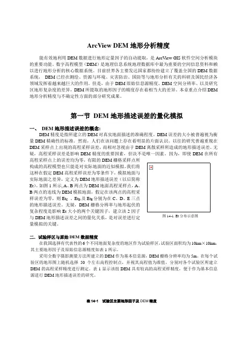 ArcView DEM地形分析精度