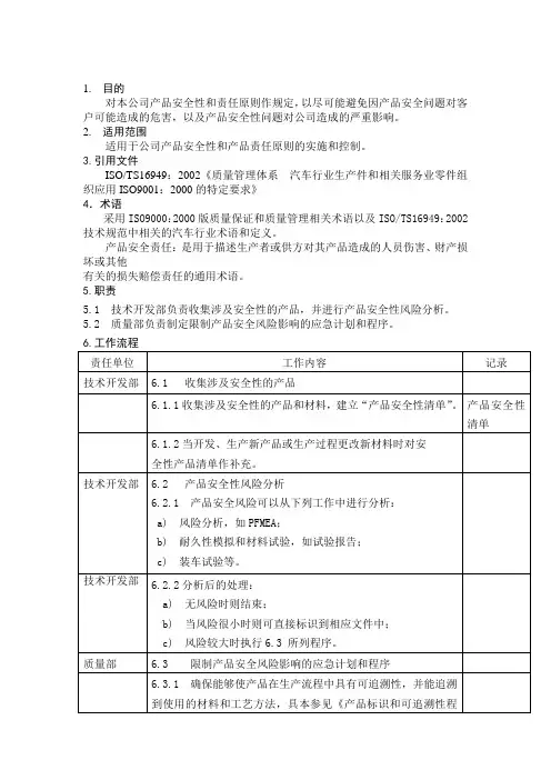 产品安全性控制程序 2