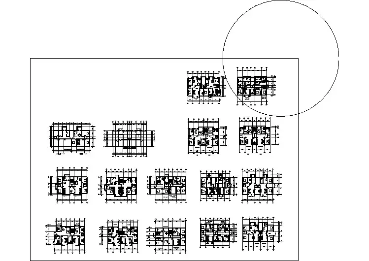 经典一梯两户户型方案_t3 cad格式 dwg格式