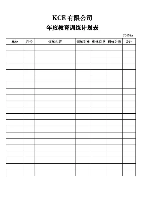 年度教育训练计划表V