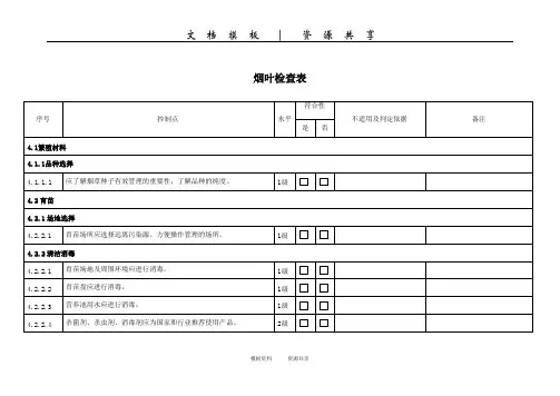 资料：3-烟叶检查表