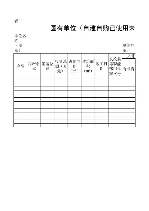 房产清理登记表