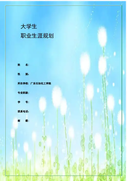 职业生涯规划书模版 2