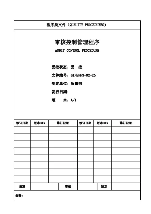 审核控制管理程序