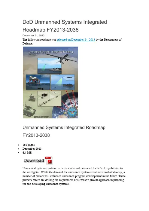DoD Unmanned Systems Integrated Roadmap FY2013