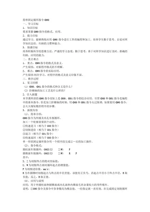简单固定循环指令G90