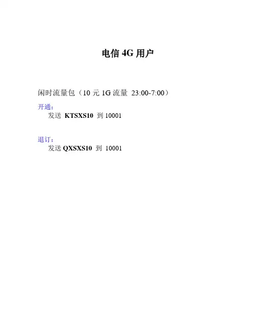电信4G闲时流量包