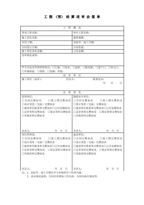 送审会签单