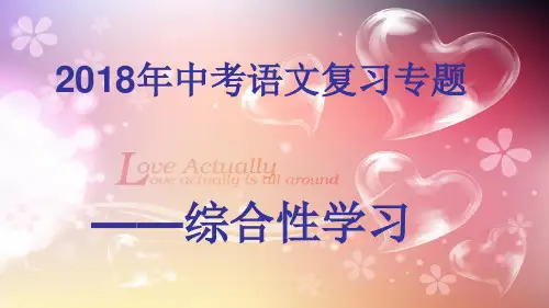 专题复习:拟写广告、标语、宣传语ppt课件