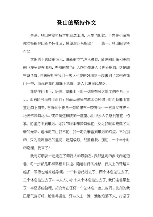 登山的坚持作文