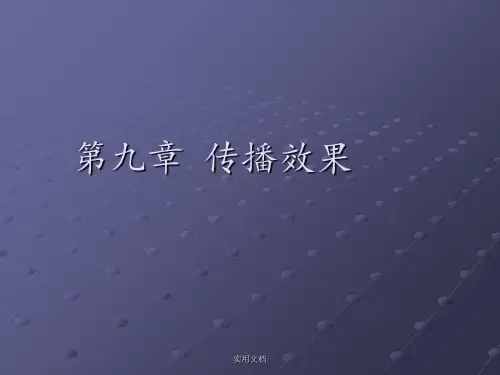 第九章 传播效果