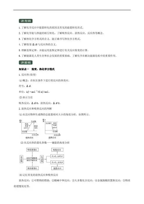 2020年高考化学复习6.1化学能与热能(讲)(含解析)